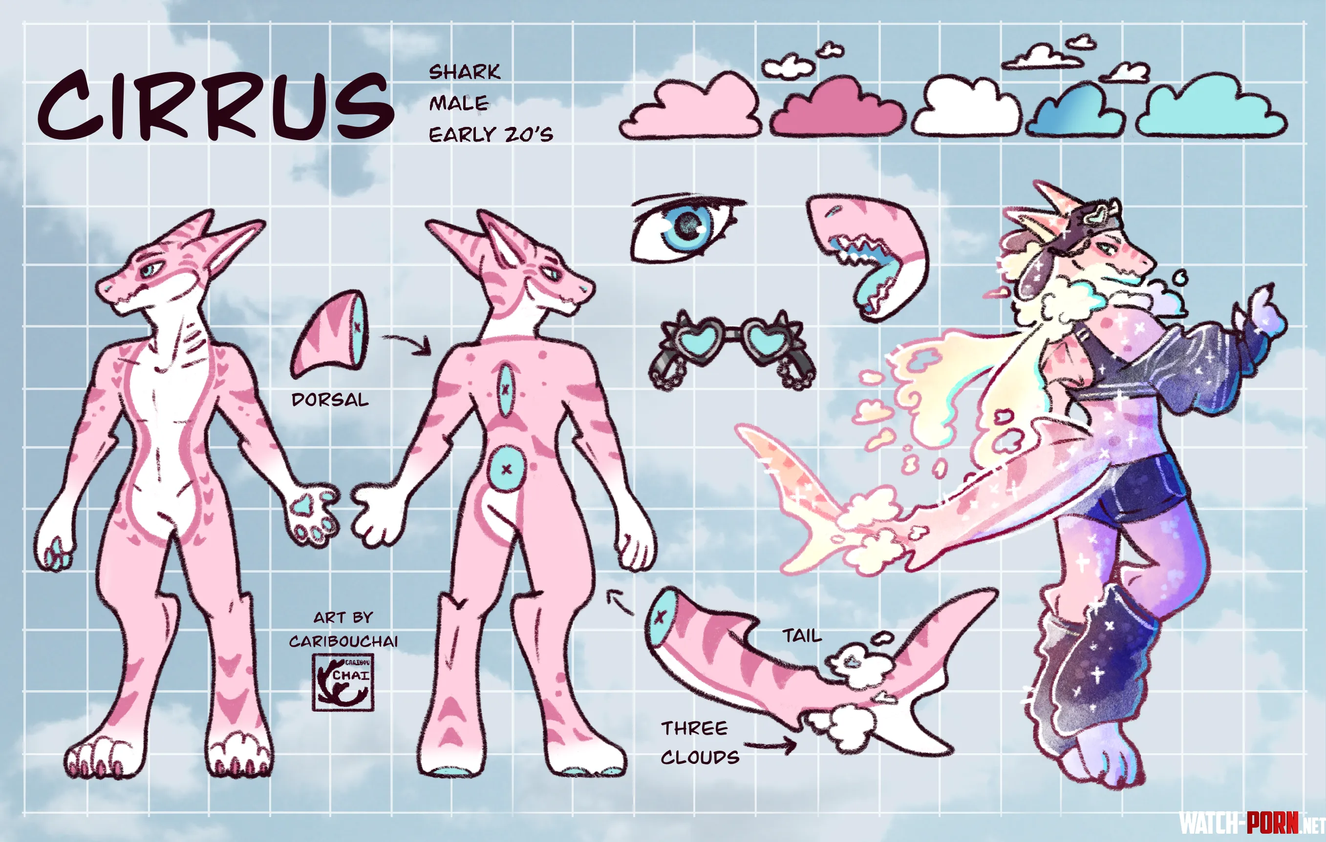 I got a ref sheet done for my sona art by CaribouChai by Mossy_Dragonfly
