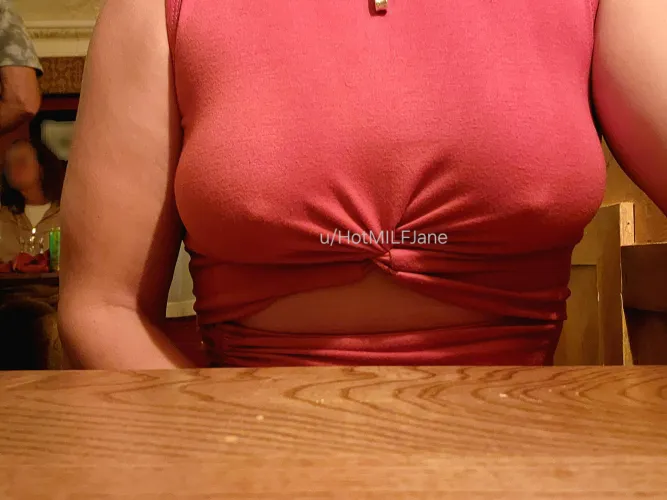 Thumbnail Daring Diner Nights: HotMILFJane's Braless Adventures Unveiled