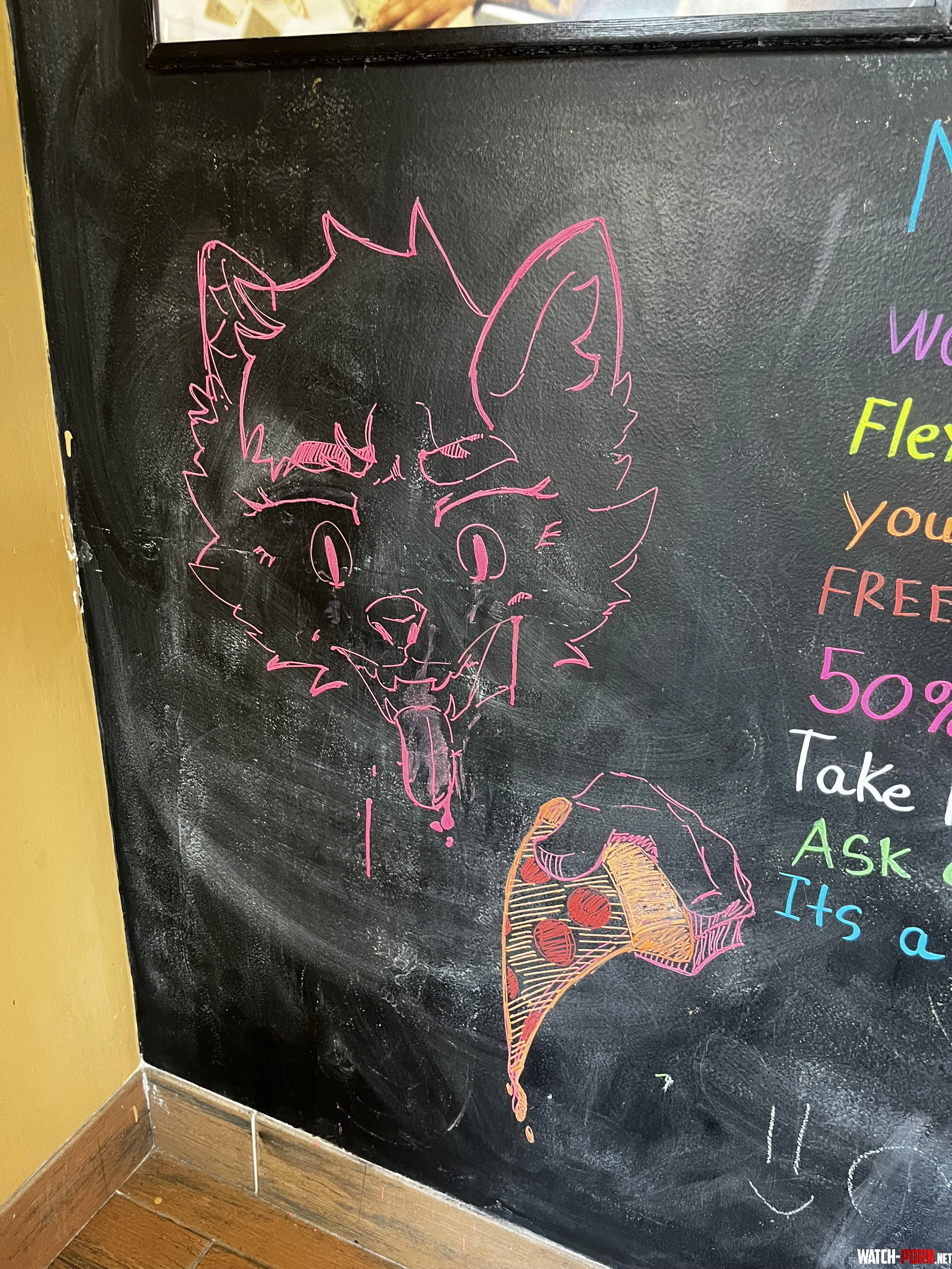 Saw this in my local Domios If you drew this please comment your  by Sphere_Deer