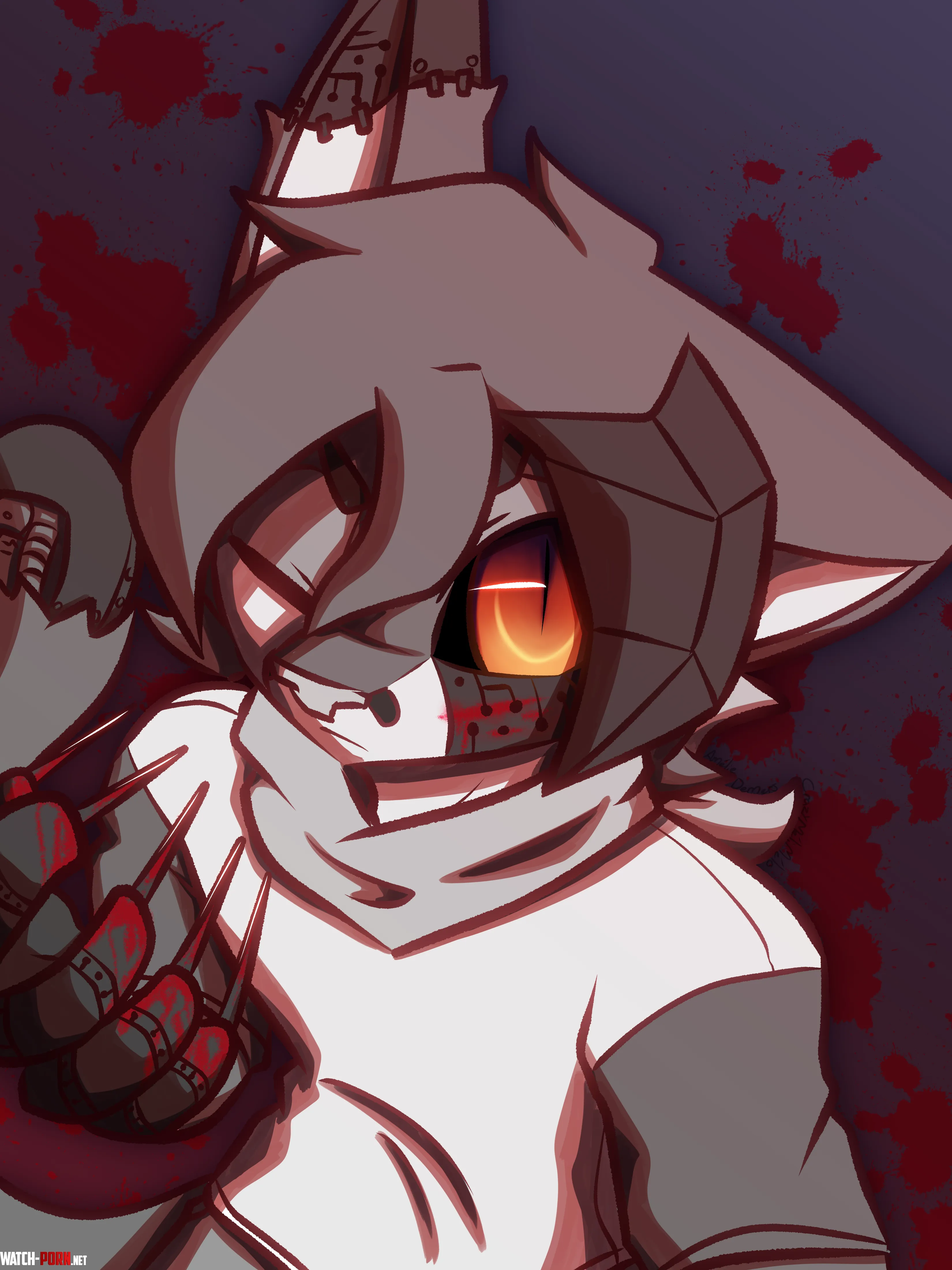 For HireTW Blood PsychoTober 4 Art and Bromine c Me by CrazyMeliMelo