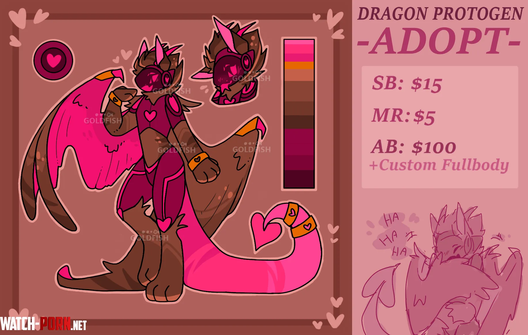 Heart Protogen Adopt  Link to adopt in comments if interested by AwierdGoldfish