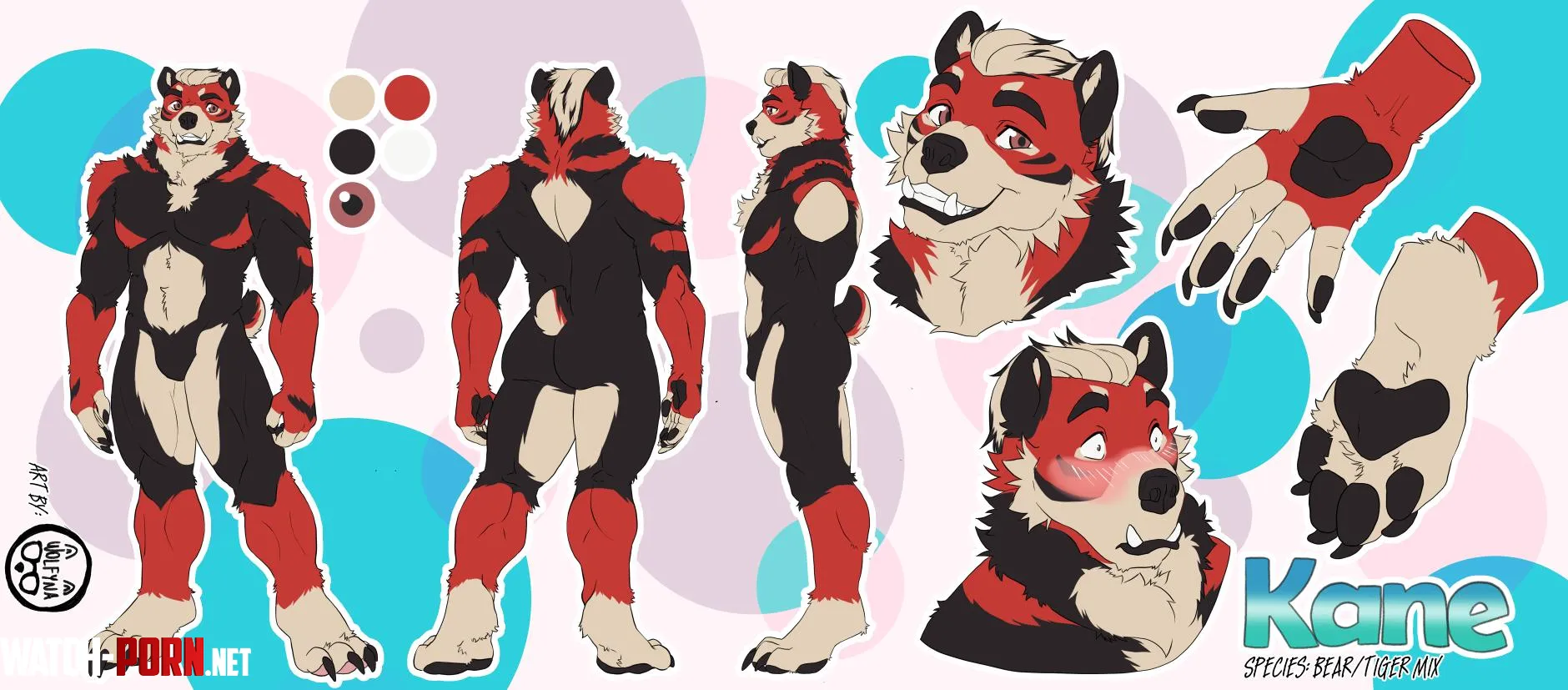 Was commissioned to draw this Beartiger ref sheet   art by me by wolfyna88