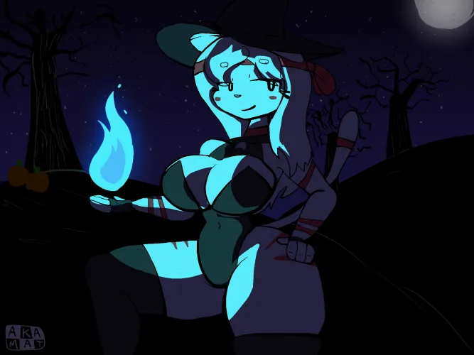 Thumbnail Spooky Month Art by JustFacade in Furry Category