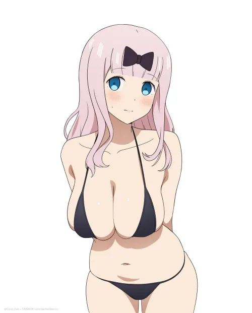 Thumbnail Chika Embarrassed in Micro Bikini KaguyaSama Love Is War Fanart by Csxc | BigAnimeTiddies