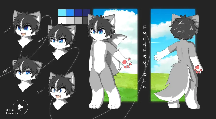 Thumbnail Aro Karatsu's Reference Sheet Artistry by PhotographLeading528 | Furry
