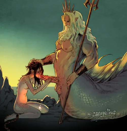 Thumbnail The Ruler of the Sea Claims His Subject by saagelius | MonsterMen