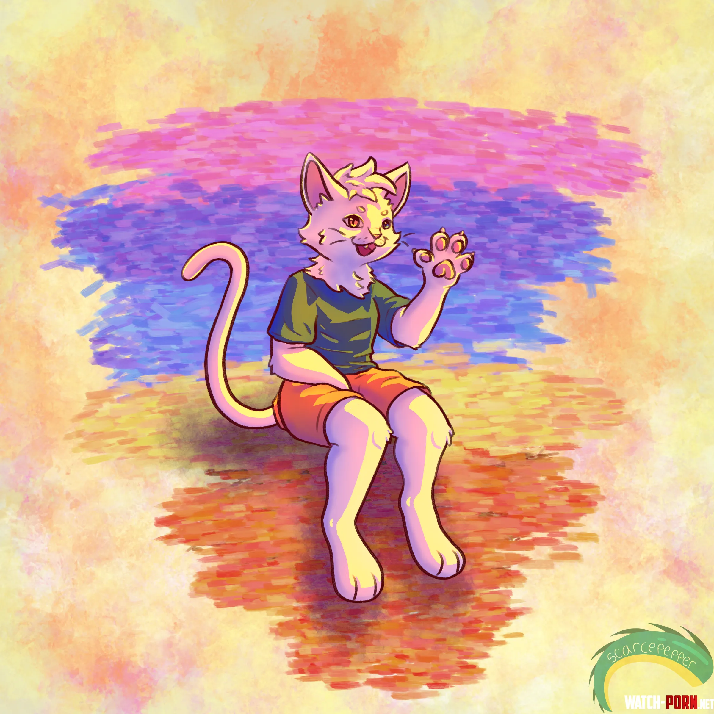 Cat Fursona Art Request art by me by scarcepepper