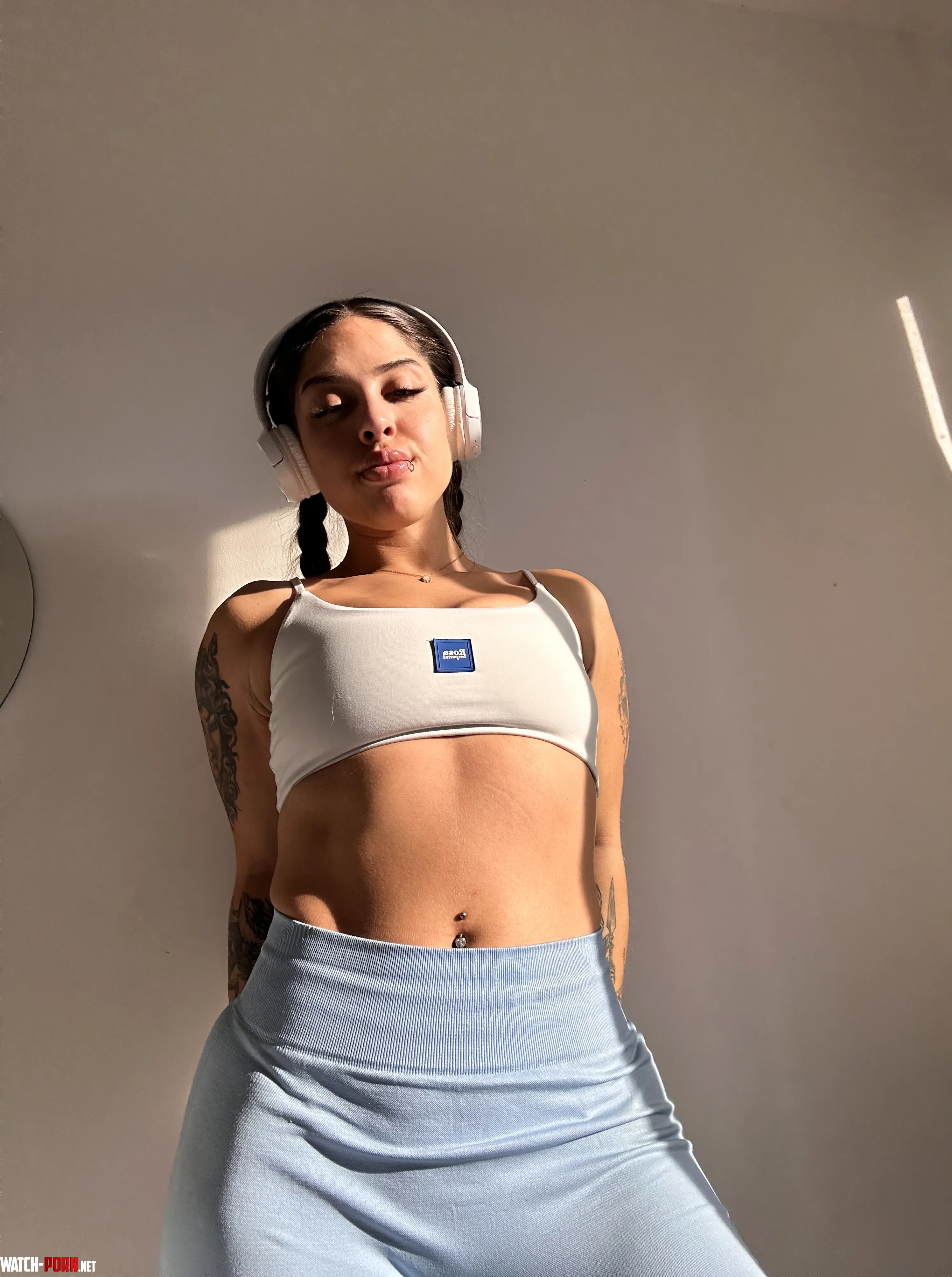 beaming with radiance when I wear white crop tops by BellaFits