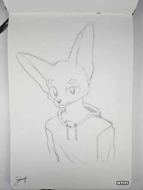 Thumbnail Big Ears Sketch by xeyers: Adorable Furry Artwork