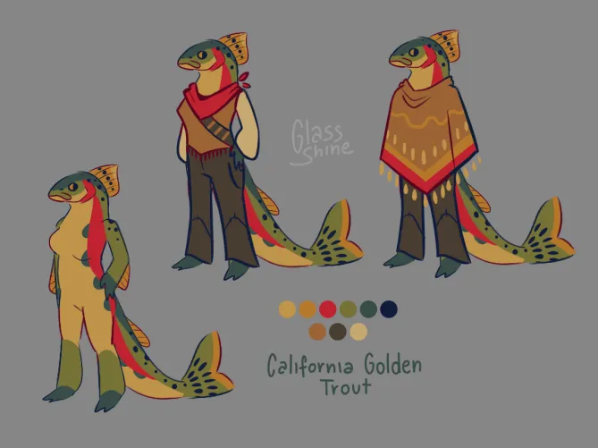 Thumbnail Unveiling the Cowboy Trout Concept OC by GlassShine | Furry