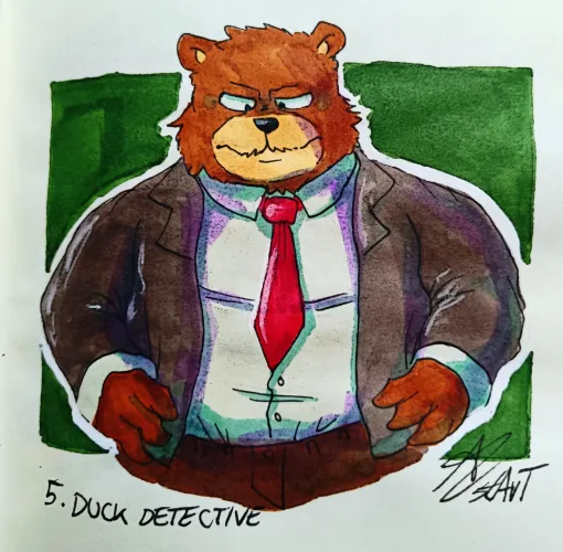 Thumbnail Day 5 Duck Detective by Cylinder_stArT: Whimsical Furry Art