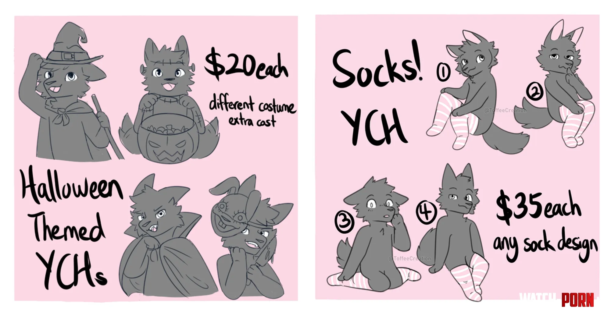 Halloween Themed YCHs plus Others PaypalKofi by ToffeeCreation