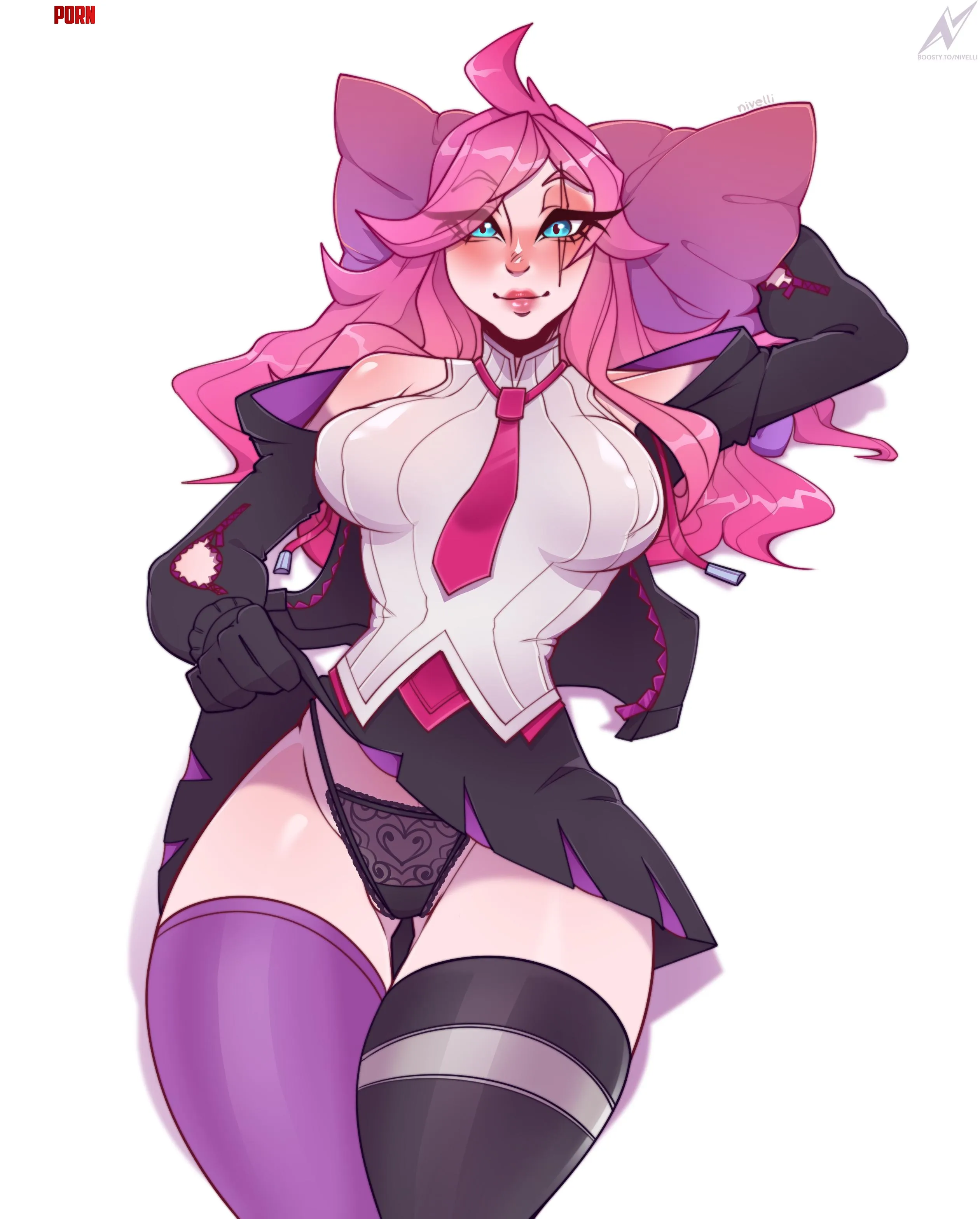 Katarina flashing undies nivelli by Nivelli_nsfw