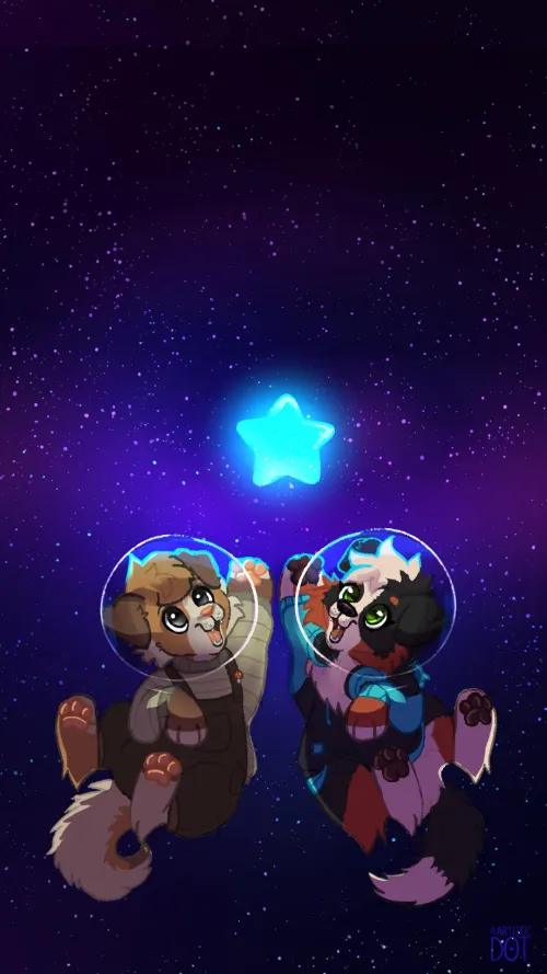 Thumbnail Reaching the Brightest Star Together by artisticdotuwu: Inspiring Furry Art