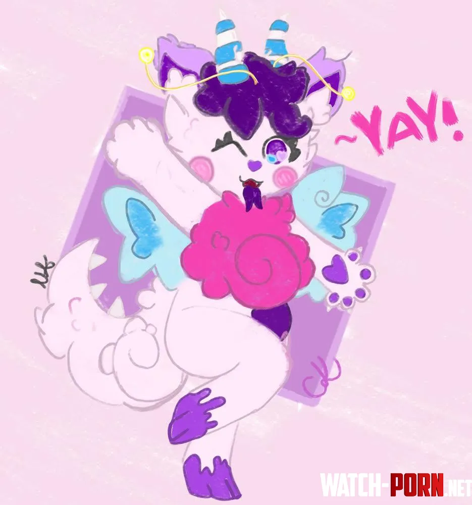 Drawing of My Fursona Kooki the Wolf Dragon by Cutey19558