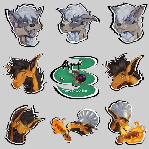 Thumbnail Sticker Pack and October Commissions by Tonny_Art: Furry Art Promotions