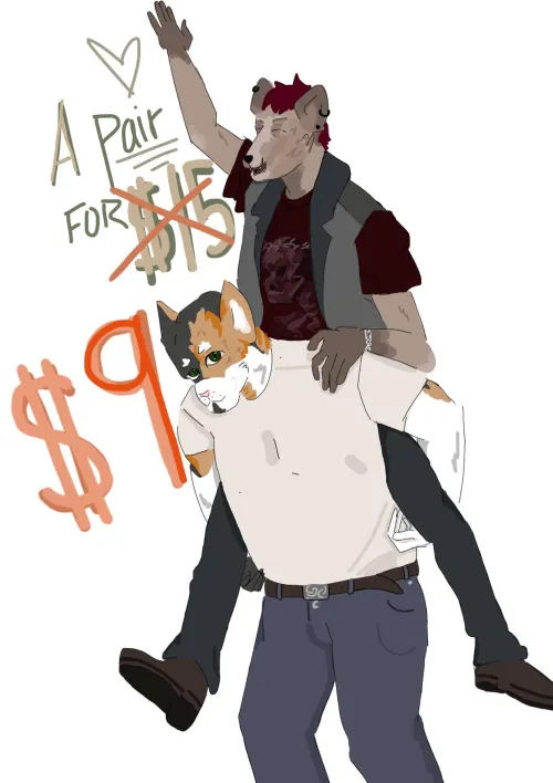 Thumbnail Couple Drawings Offer by Curtainsfly: Artistic Furry Opportunity