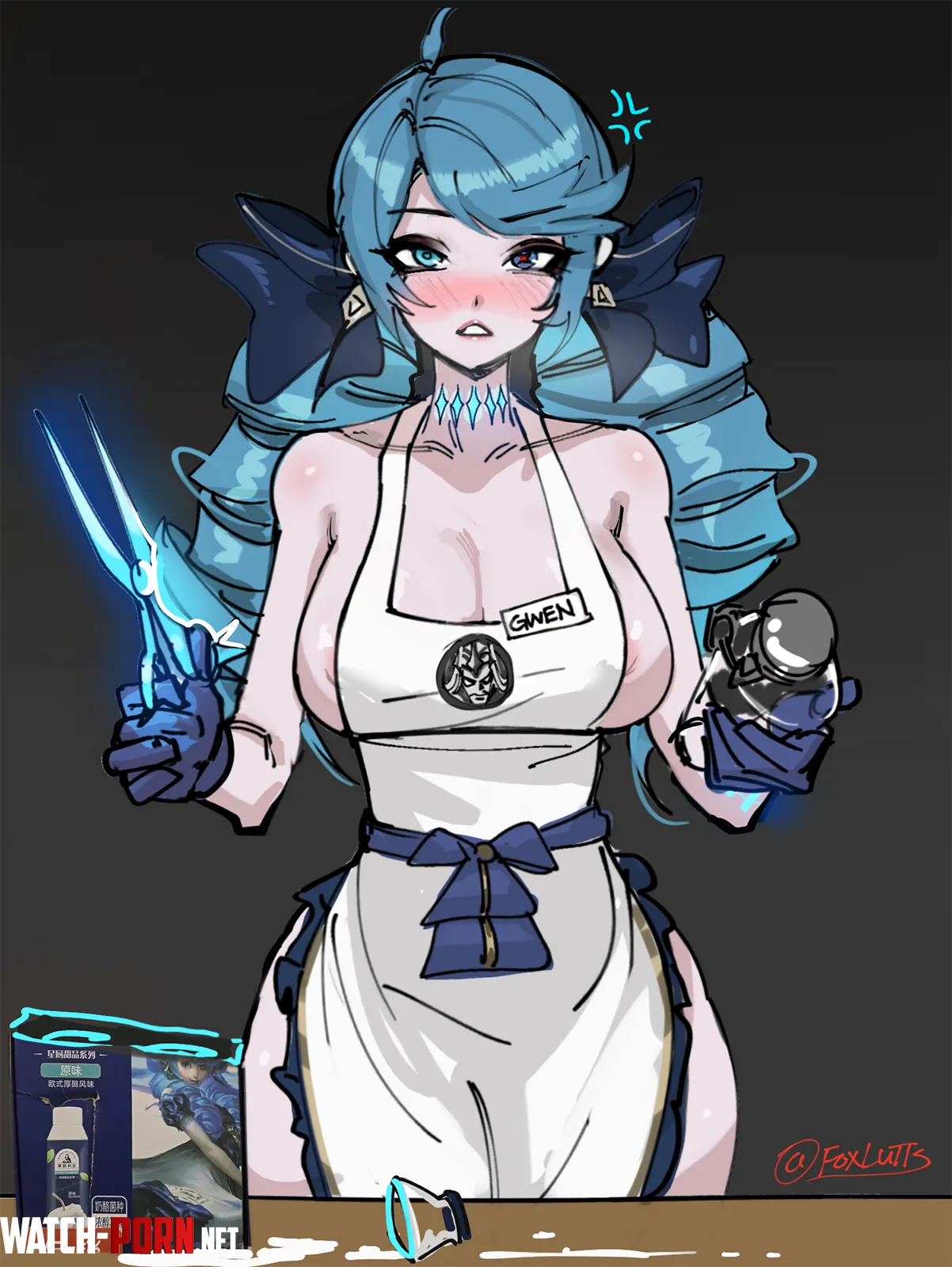 hi can i get an iced latte with gwen milk latte Gwen foxlutts by foxlutts