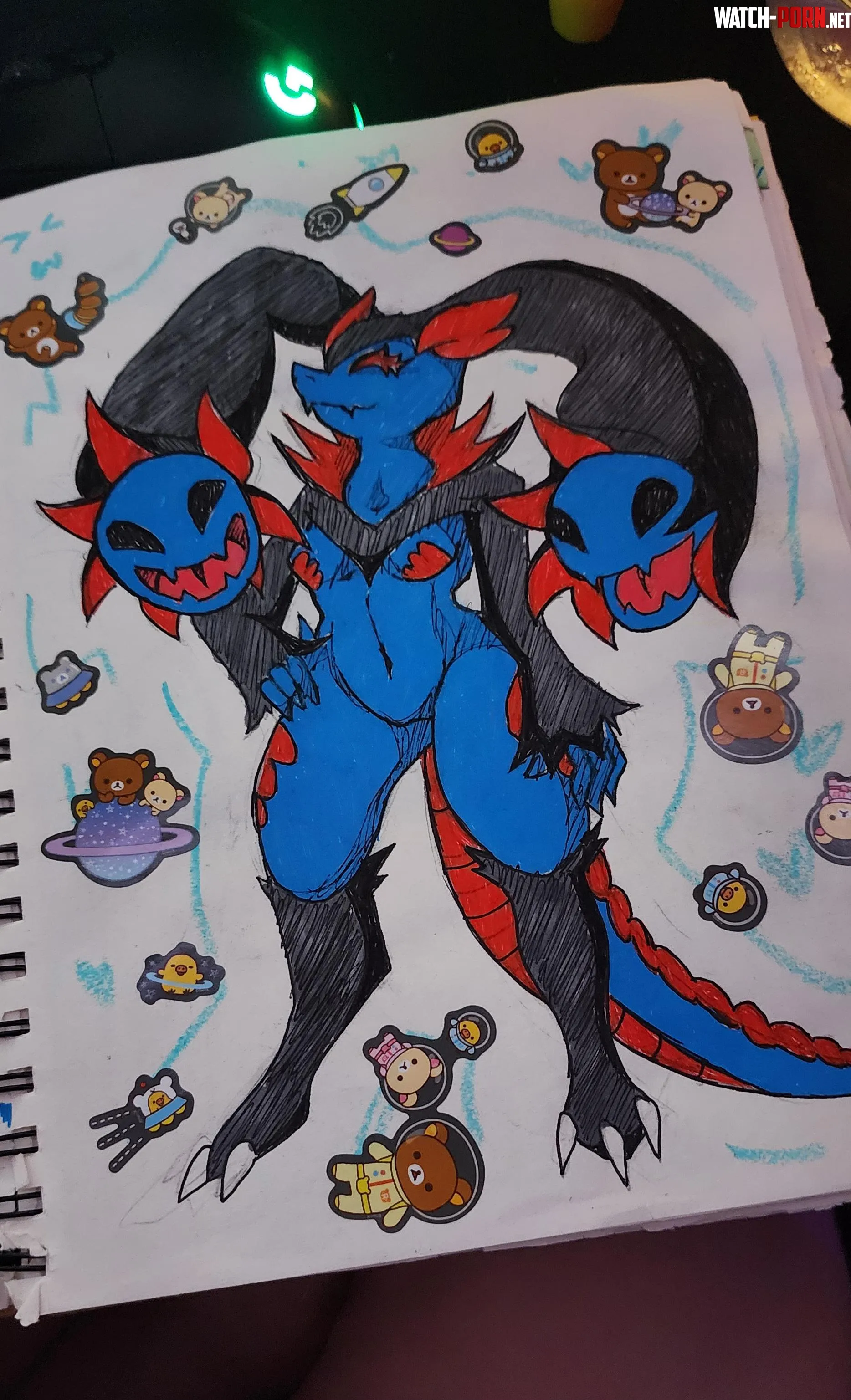 Lopunny X Hydreigon infinite fusion art by me grassiepooh by Grassiepooh