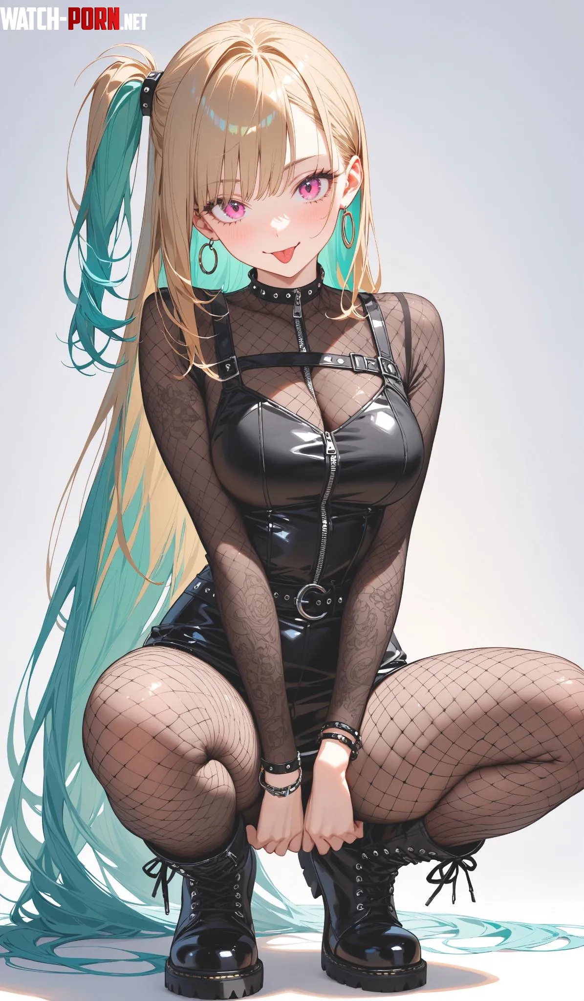 Leather amp Body Stocking Outfit  by CheetahSperm18
