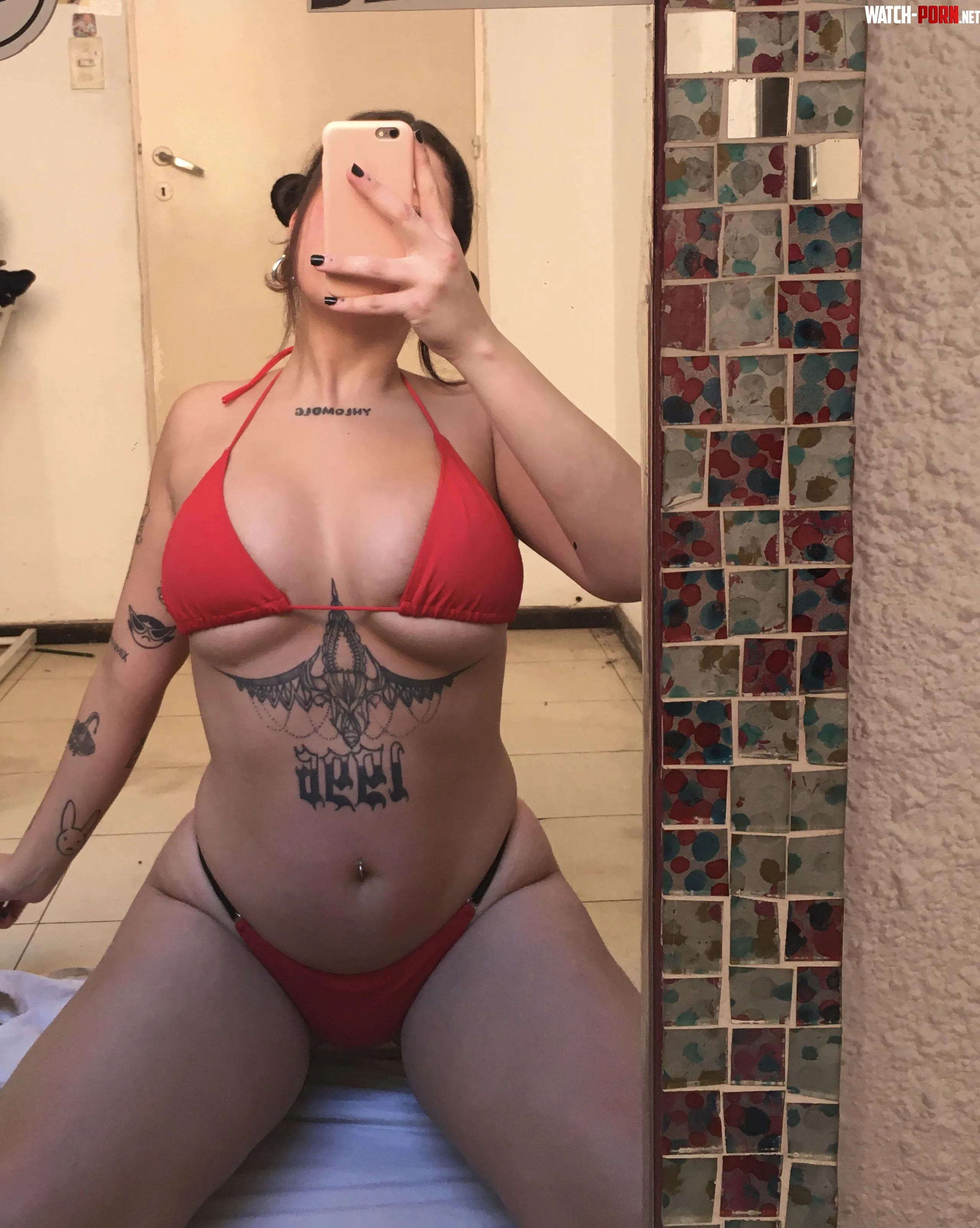 My red bikini highlights my curves I can take it off for you  by Dbebex