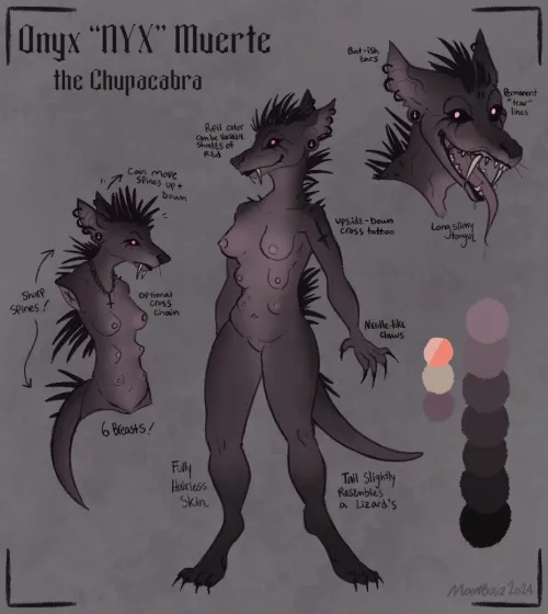 Thumbnail Furry OC Onyx Muerte the Chupacabra by JarFullOfBugs