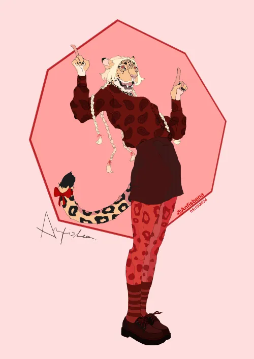 Thumbnail Fashion Icon's Fursona Revealed: Art Collaboration by _Anfisbena_