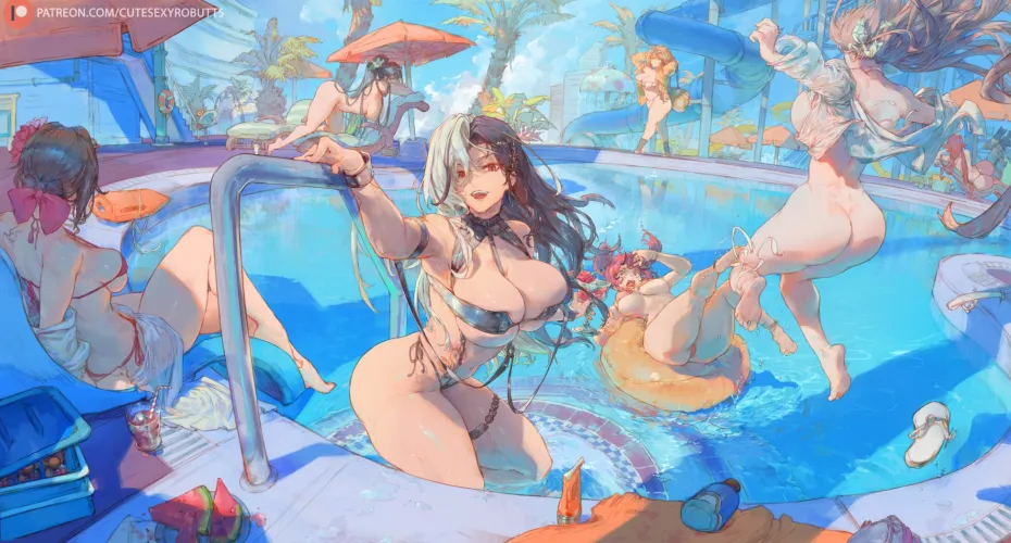 Thumbnail Enjoy a Pool Day with NIKKE Girls: Thighdeology Delights by cloudyfigma