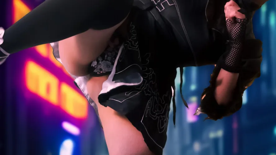 Thumbnail Practice Kicking with the 2B Cosplay by monpg | 2Booty
