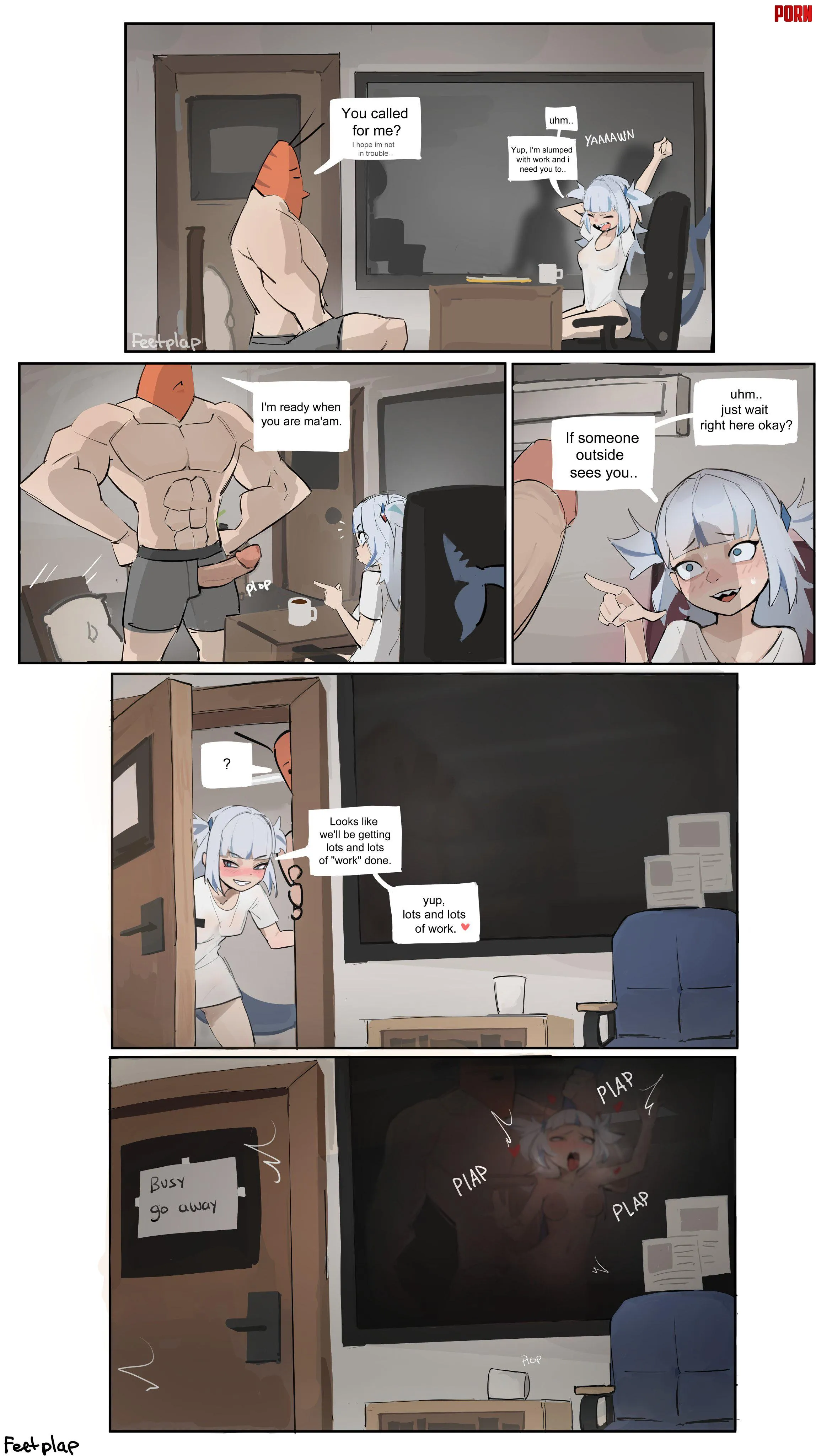 Gura getting busy by Littolsped
