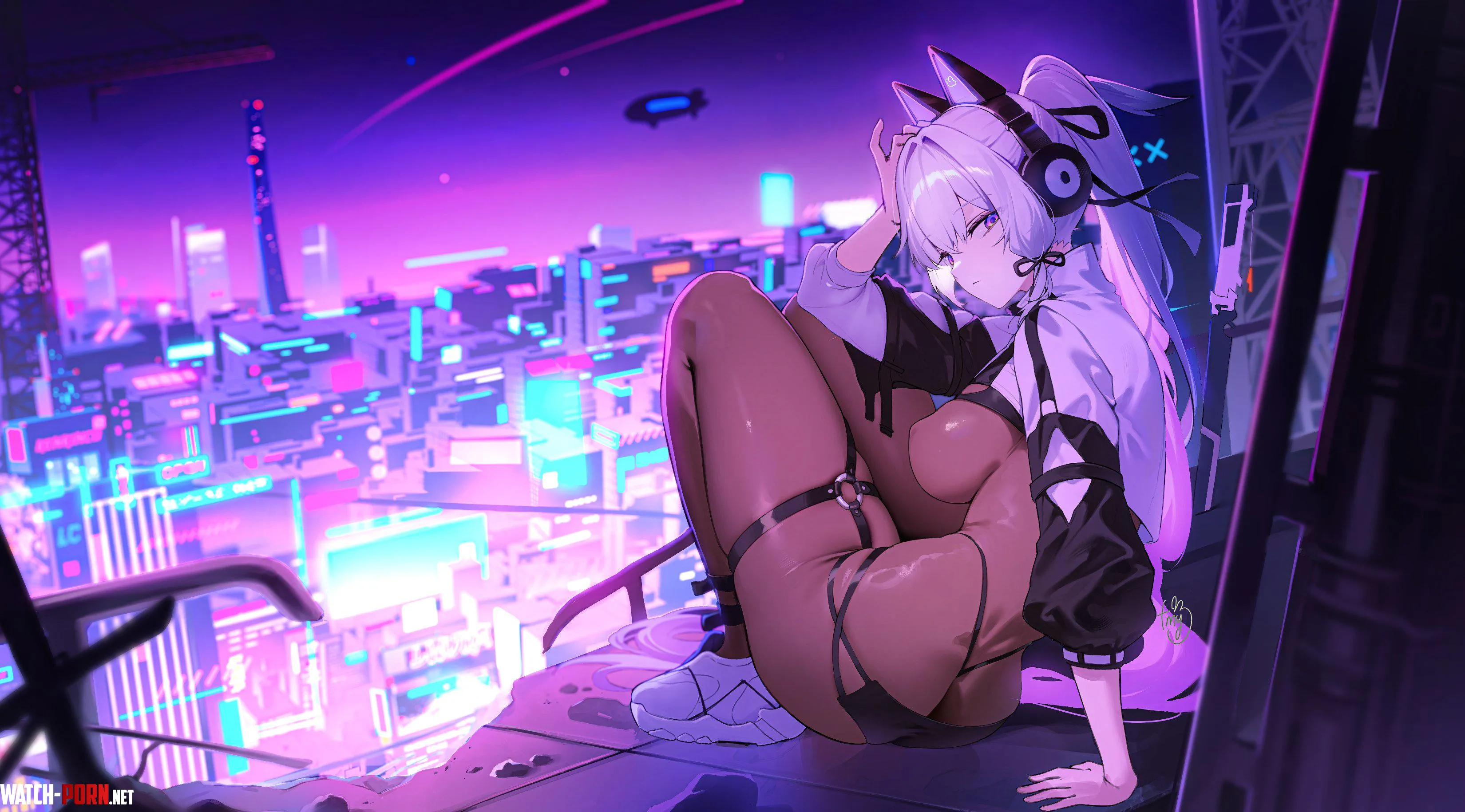 Cyberpunk Neko by CheetahSperm18