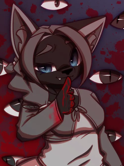 Thumbnail For HireTW Blood Psychotober 6 Art and Fenix c Me by CrazyMeliMelo | Furry Category