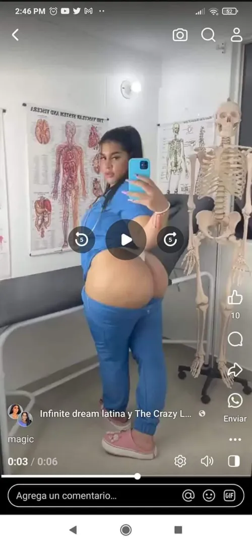 Thumbnail Bus_kun Highlights Latina Content Creator in Scrubs on PornID
