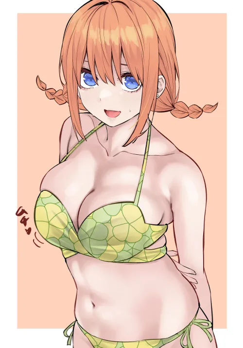 Thumbnail Yotsuba's Quintessential Quintuplets Skintight Floral Bikini: Anime Midriff Beauty by Csxc