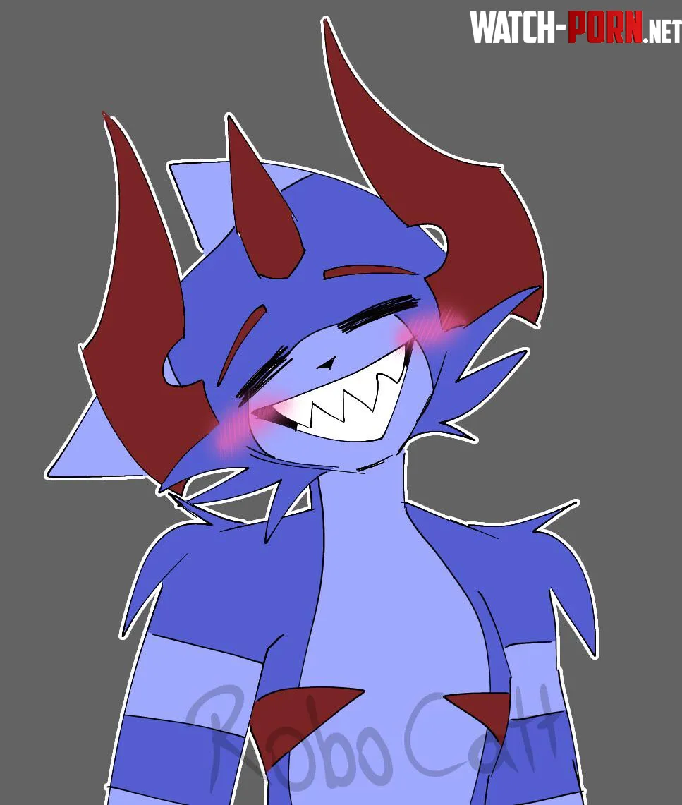 Ever seen a demon happy before Art by me by Robo_Catt