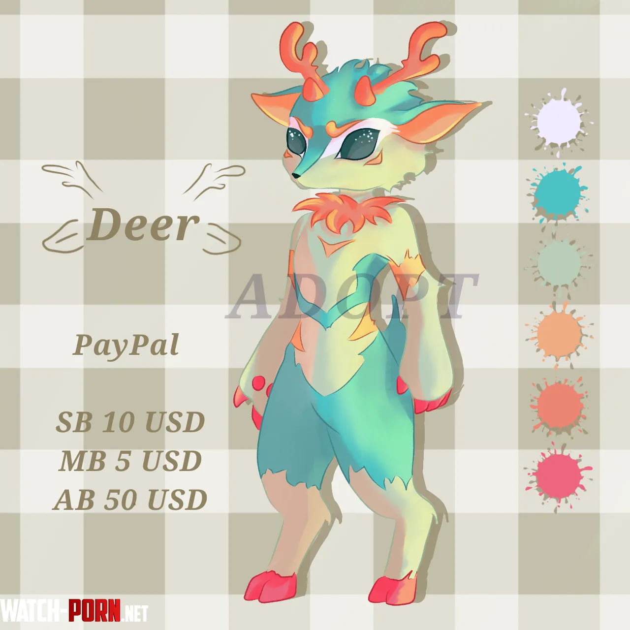 Deer adopt art by me  by yipsher03