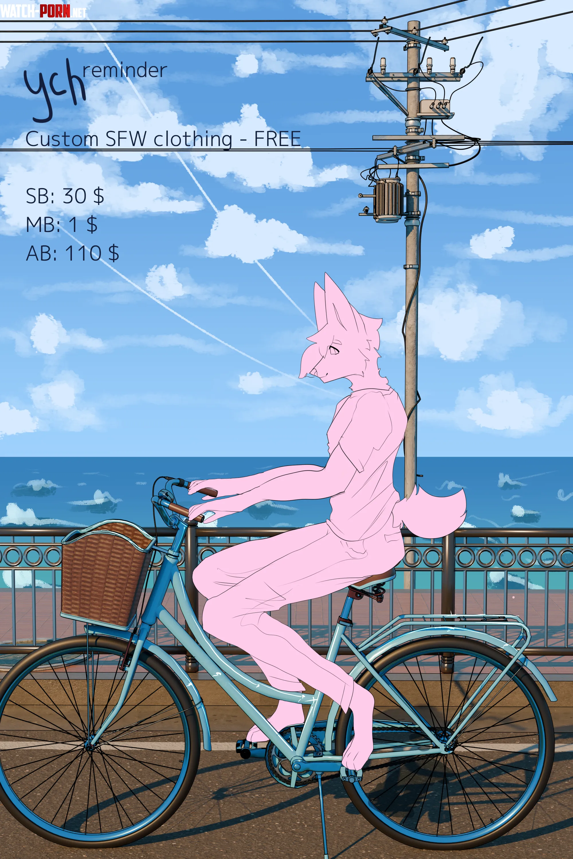 YCH Riding my bike to the beach OPEN by LarryMur