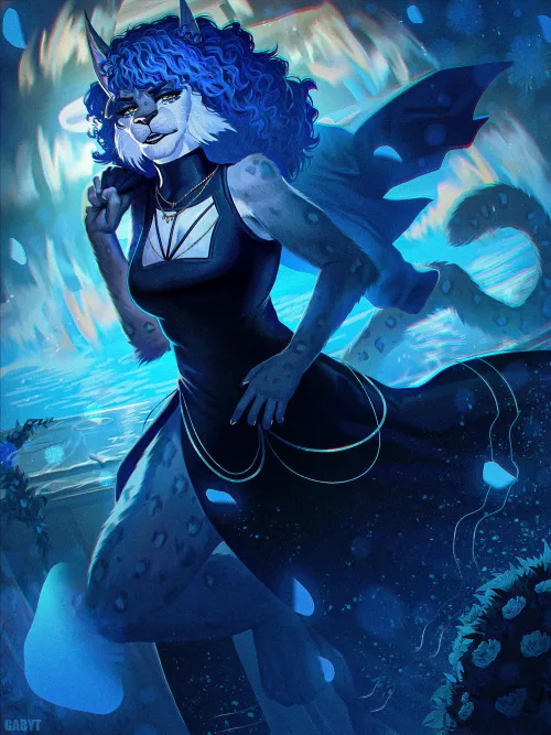 Thumbnail Night Walk in Gala Light: Furry Commission for Natalie Weibel by ygabyt