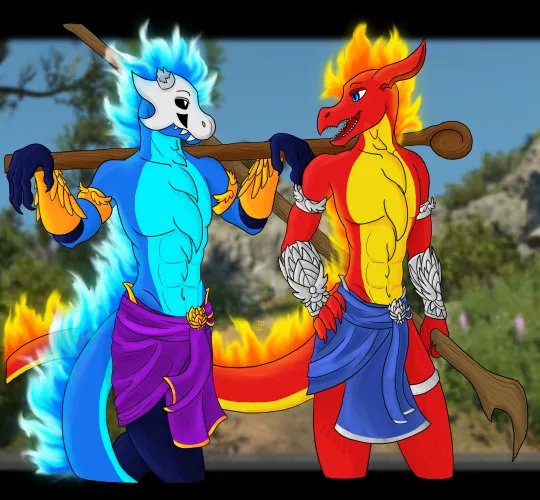 Thumbnail Dragons in BG3 Outfits - Unique OC Artwork by Void-Lizard in the Furry Category
