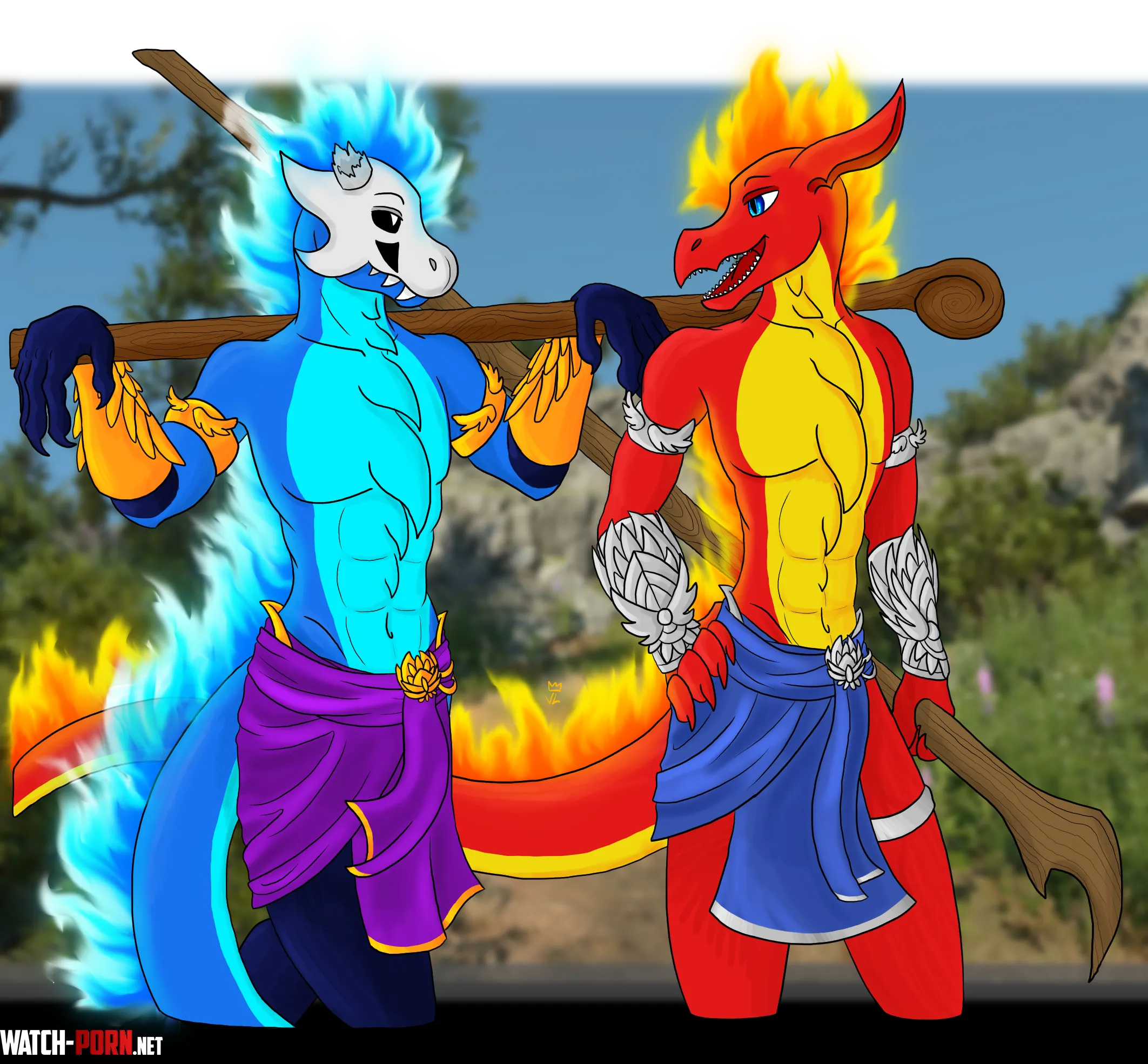 Drew my dragons in their BG3 outfits OC by Void-Lizard