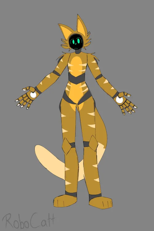 Thumbnail RoboCatt's Artistic Creations: A Feline and Protogen Blend by Robo_Catt in the Furry Sphere