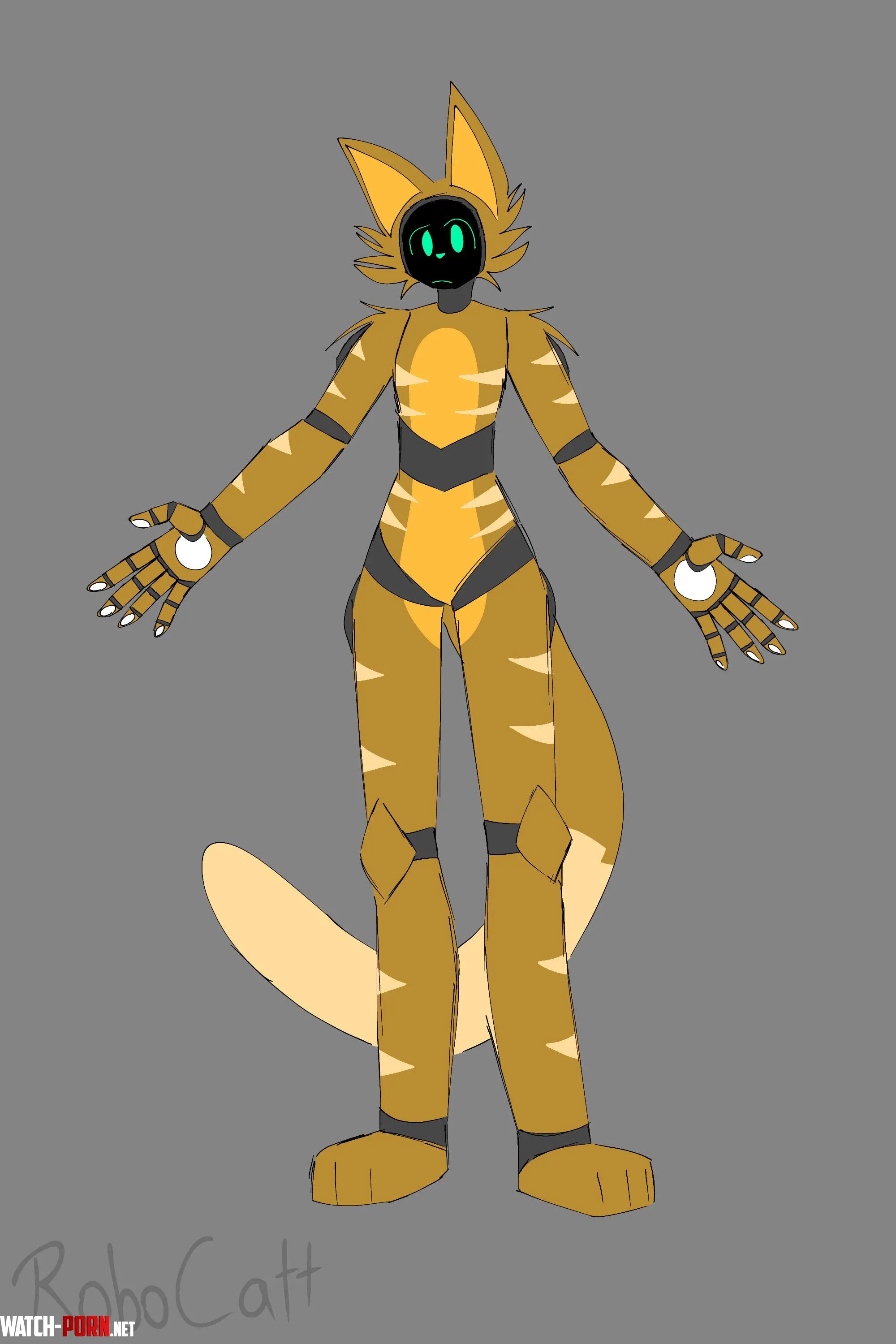 The RoboCatt Hes a feline and Protogen sorta art by me by Robo_Catt