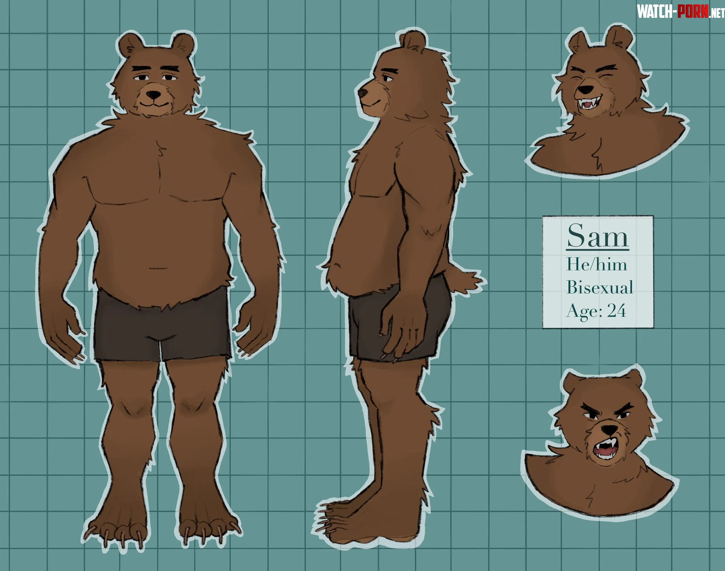 Character sheet for my oc Sam art by me by forest-fur