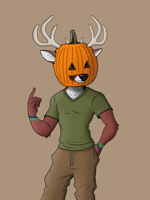 Thumbnail Unexpected Fun with 'Pumpkin Stuck on My Head' by Sphere_Deer in the Furry Genre