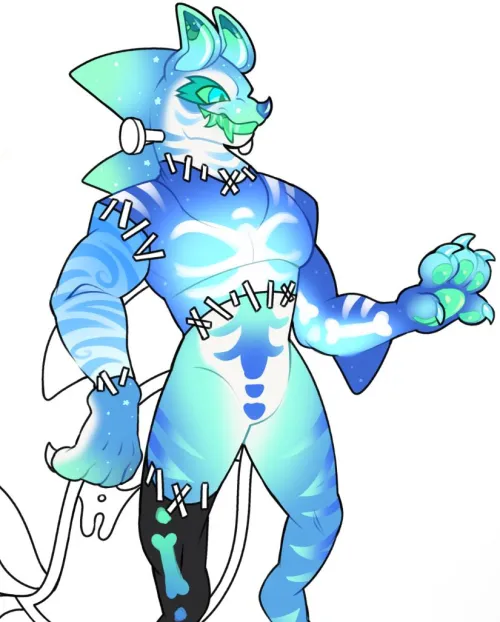 Thumbnail Lil Stitchy Shark Guy Adoptable 33: Furry Pride Shines in meeoio's Creation