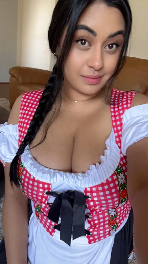 Thumbnail Sri Lankan x Chinese x Indonesian Beauty in a German Dirndl | MixedRaceGirls