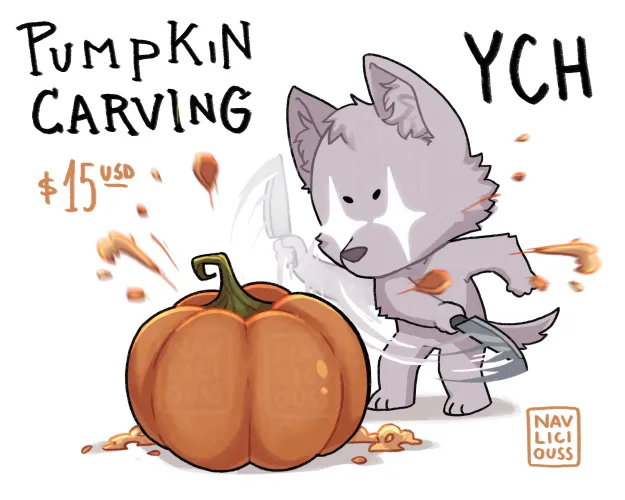 Thumbnail Get Creative with Pumpkin Carving YCH by Navlicious in the Furry Community