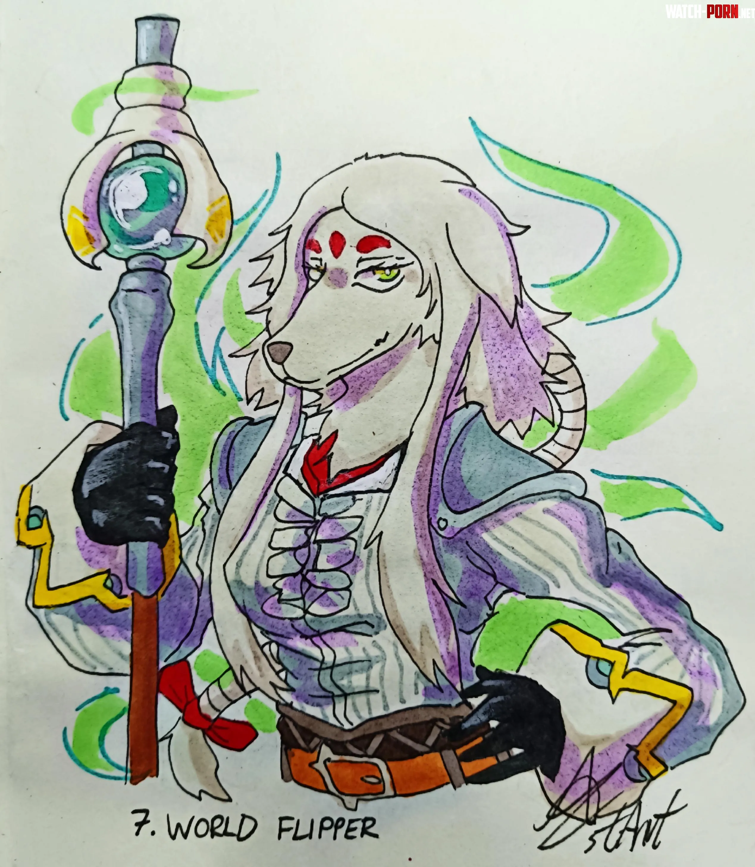 Day 7 World Flipper  Furktober 2024  my art by Cylinder_stArT