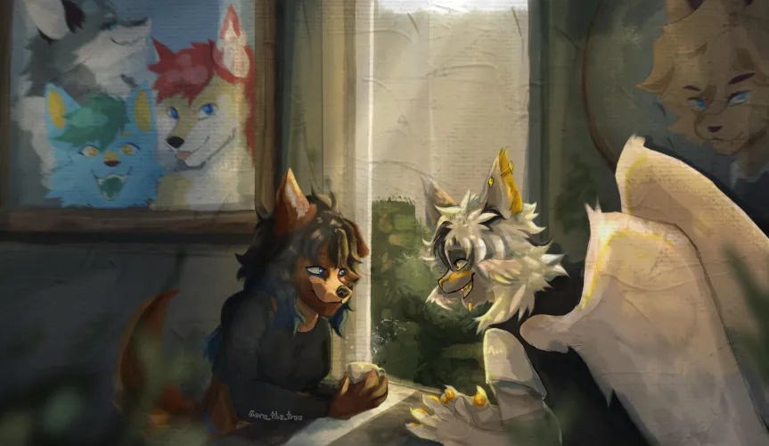 Thumbnail Cafe Date - Wholesome Furry Art by Sora-KunOwO