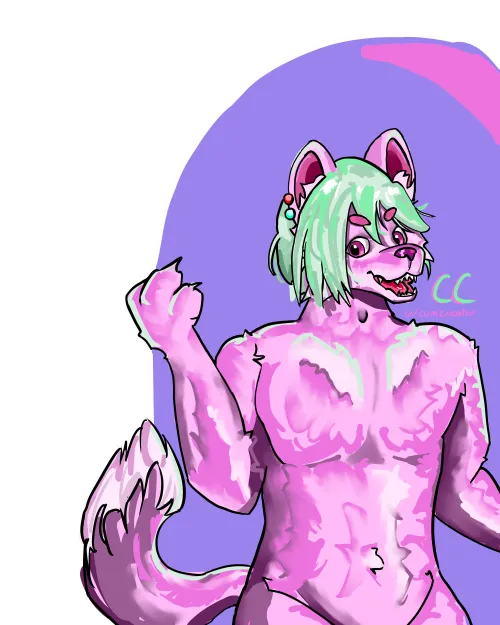 Thumbnail Pink Dog Creation GT3: Furry Art by cumcreater | Artistic Expression